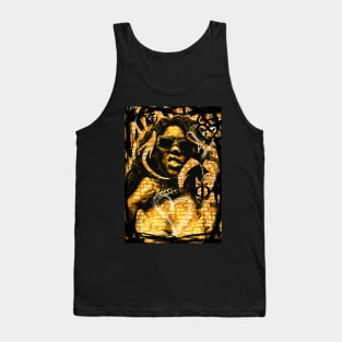 I am Love Black Woman Urban Pop Art Yellow Tank Top